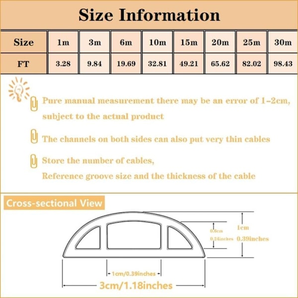 Adhæsiv gulvkabelkanal 1m PVC kabelkanal Fleksibel gulvkabelkanal Kabelbeskytter Kabeldæksel til kontor Hjem Lager Koncert (Sort)