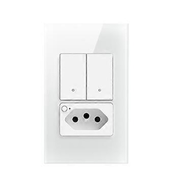 Tuya WiFi Smart Bryter Brasil Stikkontakt Kreves 2 Gang Lysbryter Fungerer Stemmekontroll Smart Bryter Brasil Plugg