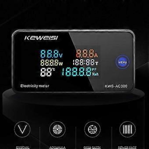 Keweisi, KWS-AC300 Digital Voltmeter AC 50-300V Spänning 45-65Hz Mätare LED Wattmeter 0-100A Detektor