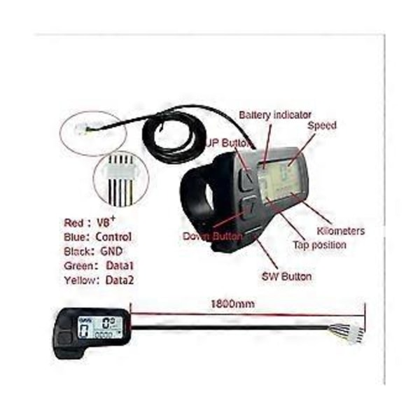 Elektrisk Cykel Display Kt-lcd11 5pin Display Med S M Kontakt Drivmotor Konvertering Ebike Tillbehör