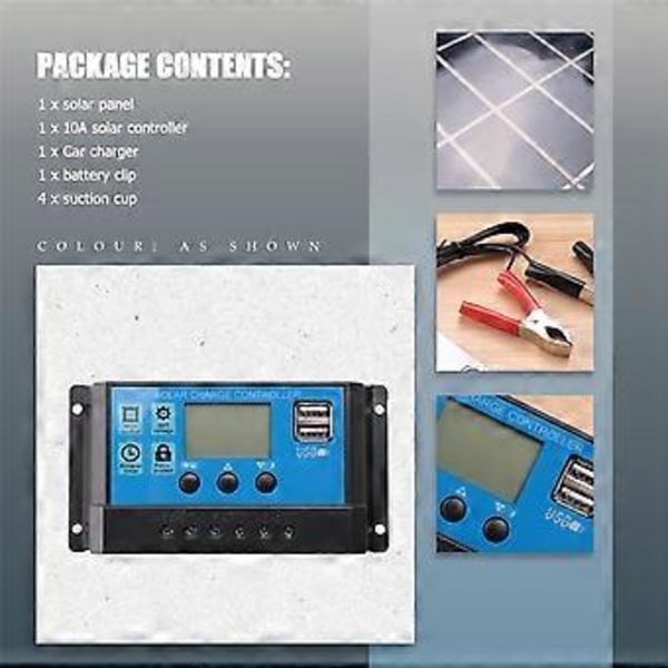 30W Fleksibelt Solpanel Solceller til Bil RV Båd Hjem Tag Van Camping Solcellebatteri, 10A Solcellecontroller Modul