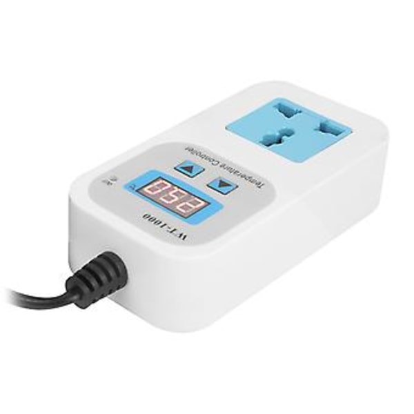 Temperaturregulator Elektronisk Justerbar Automatisk Kontrol Stik 10A WT-1000 110-220V EU Stik