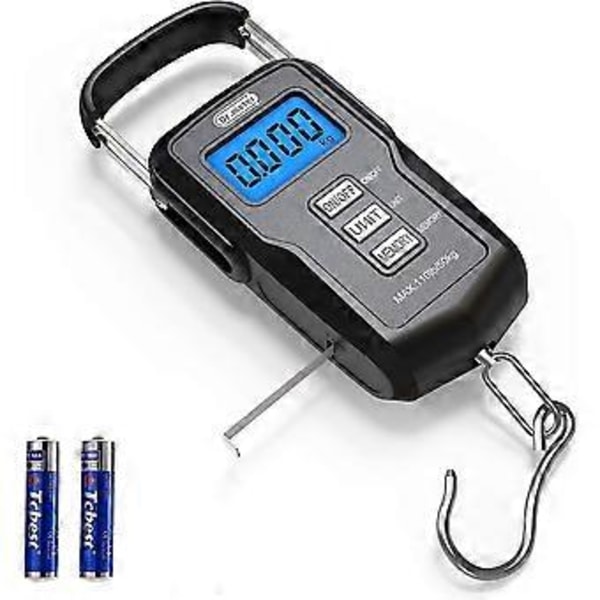 Fiskvåg, Fisketillbehör Fiskvikter Våg Med Måttband Med Bakgrundsbelyst LCD-display, 2 AAA-batterier Ingår (fs01)