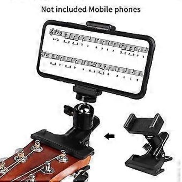 Gitar Telefonholder Roterbar Notestativ Gitar Live Video Telefonholder Musikkinstrument Tilbehør