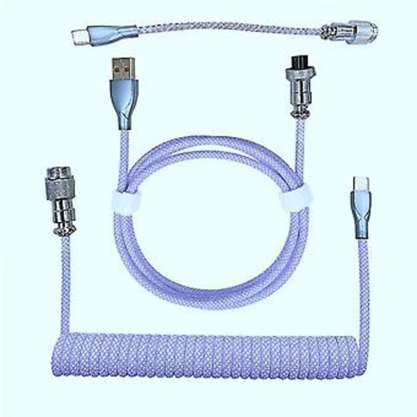 Type-c Usb Mekanisk Tastaturkabel Rgb Lysende Kabel Lilla