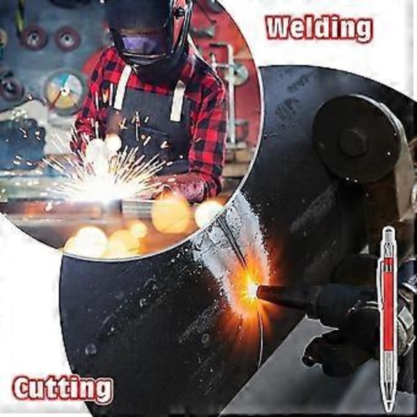 Svetsarpennor med 12 st Silver Streak Refiller, Metallmarkör Mekanisk Svetspenna Rörläggare