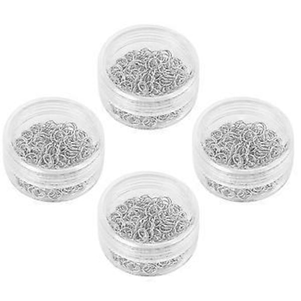 4Box Metall Jump Rings Sett - Åpen Ring DIY Smykkefunn Lagetilbehør 3mm