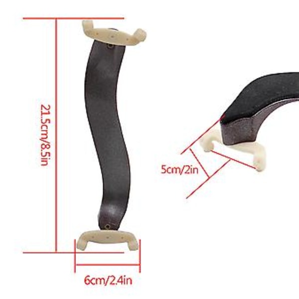Hållbart Violin Axelstöd Pad Hållare för 3/4 4/4 Storlek Musikinstrument Tillbehör (Röd)
