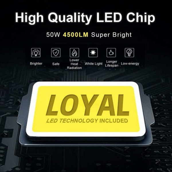 LED-valonheitin 50W 5000LM Super Bright ulkovalaistus LED-valonheitin, 6000K viileä valkoinen ulkoturvavalaistus, IP65 vedenpitävä LED-turvavalo Pa