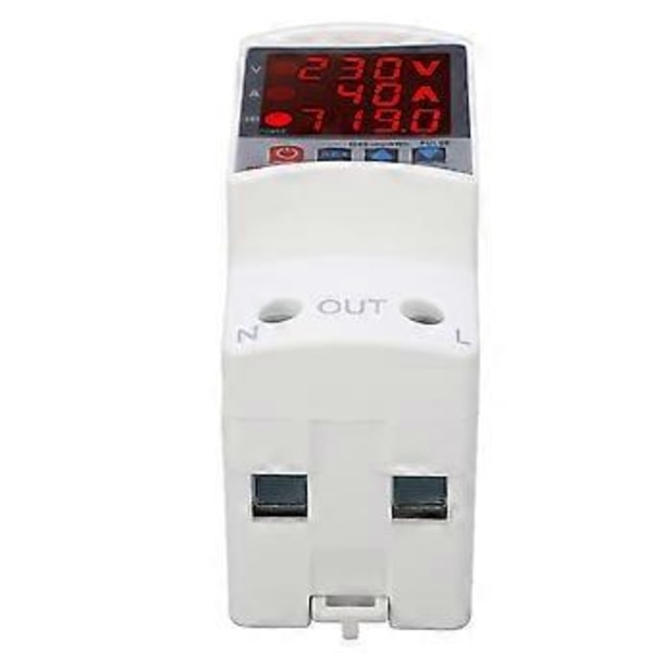 Över- och underspänningsskydd Justerbar Självåterställande Intelligent Spänningsskyddsanordning AC220V 40A