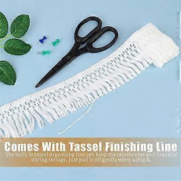 10 Yards 2.3inch Bred Tofsfrans Kantband Sömnad Frans Kantband Boho Lång Frans Kantband för Kläder Lampskärm Gardiner Hantverk