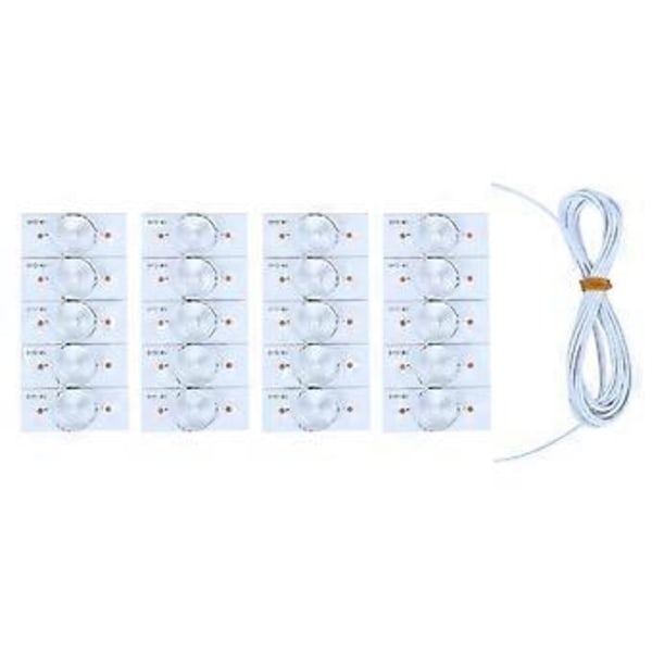 20 stk. SMD Lys Perle Glasfiberplade Optisk Linse Filter med Ledning 6V til TV Reparation 20 stk.