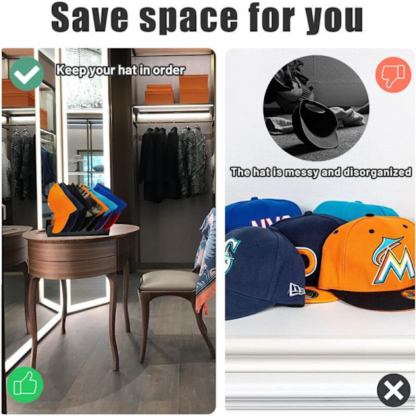 Kasket opbevaringsholder - Kasketstativ, Akryl Baseball Cap Organizer, til Baseball præsentation, , 2stk