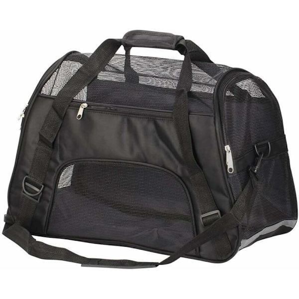 Transportväska för hund, katt, djur - 52 x 27 x 32 cm (svart) - Fei Yu