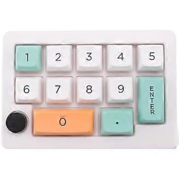 13 Taster Makro Programmerbar Hot Swappable Mekanisk Switch 7 Farve RGB Lys Gaming Mini Tastatur Numerisk Tastatur Hvid