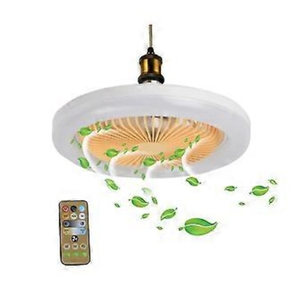 Takfläkt med Lampa 30w Fjärrkontroll Inomhus Led Ljus Tyst Sovrum Kök Dekor Lamp Fläktar L