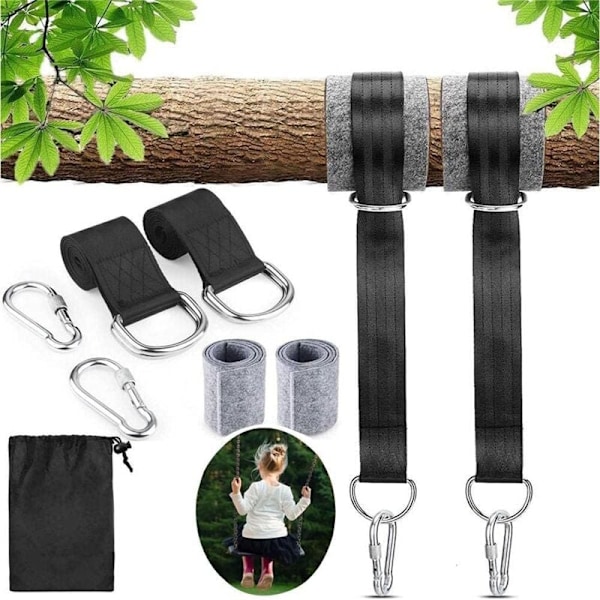 Hammock Straps, Hammock Attachment with Tree Swing Ultra Heavy Duty Hanging Swing Strap with D-Ring and Swing Hammock Straps Max 550KG for Camping (