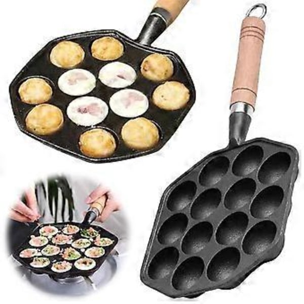 14 Huller Non-Stick Takoyaki Maskine Blækspruttebolle Maskine Blæksprutte Bage Maskine Hjemmebagning Bageforme Form Bakke Køkken, A