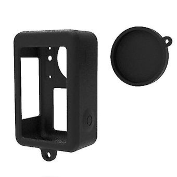 For Osmo Action 3 Sleeve Kamerahus Ramme + Linsebeskyttelsesdeksel Silikon Beskyttelsesdeksel