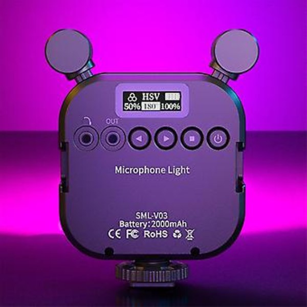 2500k-9000k Microph Led Led Mini Video Vlog - Rgb Mic For Ph S