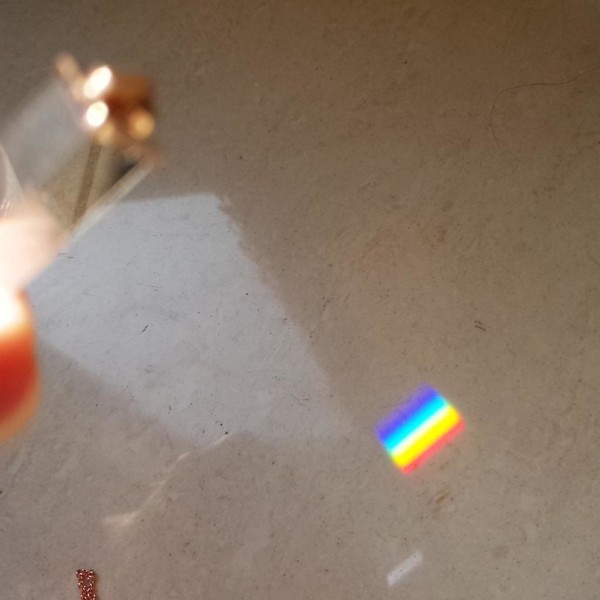Triangulär prisma kristall solfångare hänge optisk glas regnbåge maker hänge