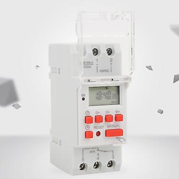 12V DC 30A Viikoittainen ajastinkytkin LCD On Off -ohjauksella ja lähtölaskentatoiminnolla