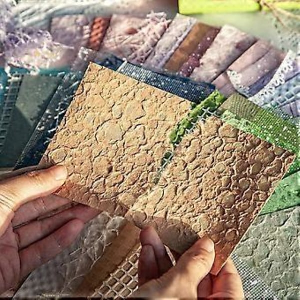 96 ark Texturerat Scrapbook-papper & Mesh-tyg Blandat Set, 6-pack Blandat Specialpapper för Scrapbooking Planner