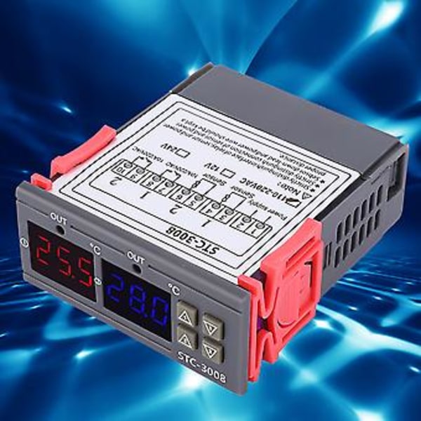Digital Intelligent Termostat Justerbar Temperaturkontrollbrytare med Dubbla NTC(110-220V)