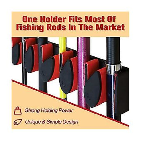 Vertikal fiskestangholder Hs, fiskestangstativ for garasje, passer til flere fiskestenger