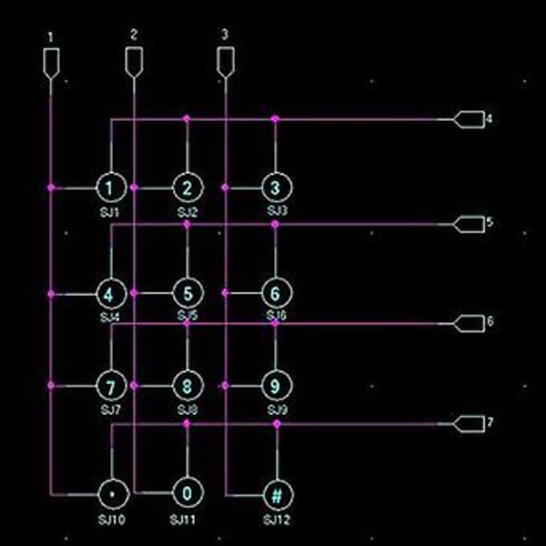 4x3 Matriser Array 12 Tangenter Knappmatriser Tangentbordsmoduler Elektrisk