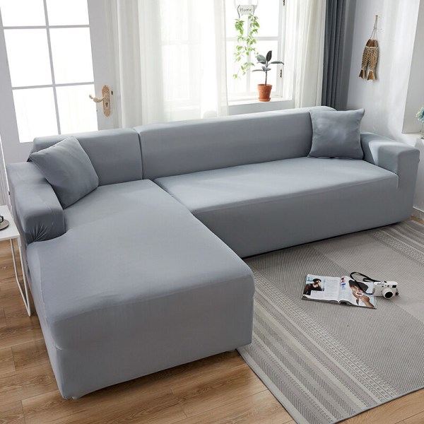 Stretch cover 2 delar, L-formad elastisk cover, tvättbar universal cover, cover för soffa, 145-185cm