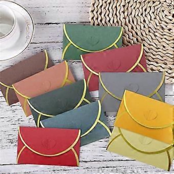 50 st Presentkort Kuvert med Kärleksspänne Kuvert med Guldkanter, Kuvert för Kort, Bröllop Silver