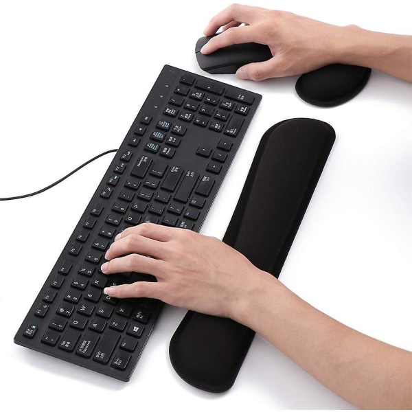 Håndleddsstøttesett for tastatur og mus (svart)