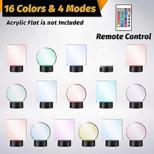 2 kpl 3D LED-lampunjalkaa + kaukosäädin + USB-kaapeli, 16 S näyttö