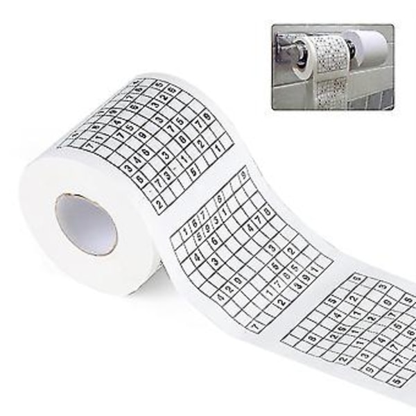 Puuselluloosamateriaali Uutuus Hauska Numero Sudoku Painettu Kylpy Hauska WC-paperi
