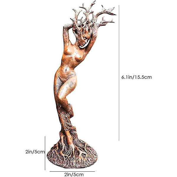 2lot Resin Skogs Gudinna Staty. Skogs Prydnad Gudinna Trä Figur