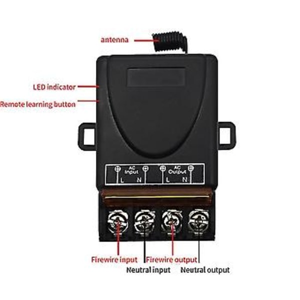 AC 220V 30A 1CH 433MHz langaton kauko-ohjainkytkin RF-relevastaanotin + päälle/pois-lähetin El:lle