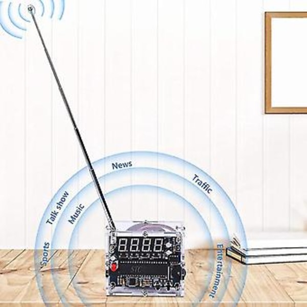DIY FM Digital Radio Kit Justerbar Trådløs Mottaker 87-108mhz Radio Modul DIY Kits For Lodding
