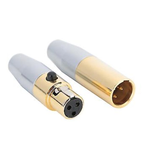 1 Par Gullbelagt 3-Kjerne MINI XLR Sveisekontakt DIY Loddehode for o Kabler