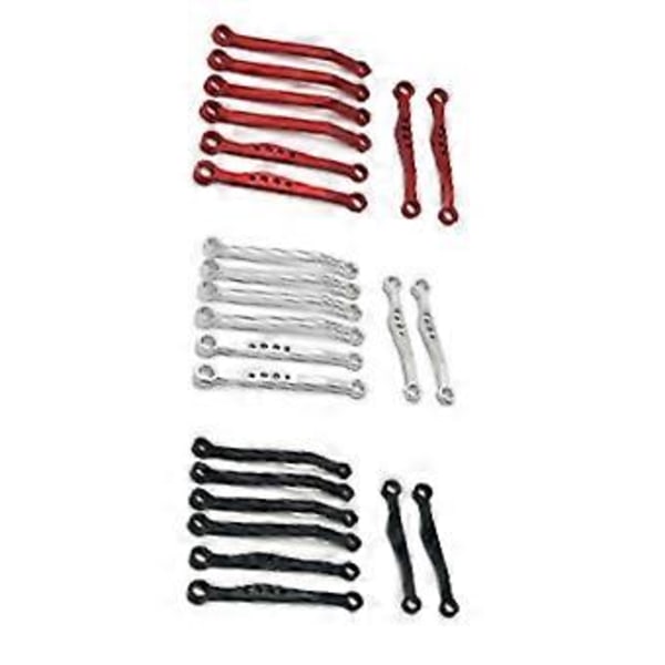 RC Bil Uppgradering Främre & Bakre Fast Stång Kit för 1/16 C64 RC Bil Uppgraderingsdelar Röd