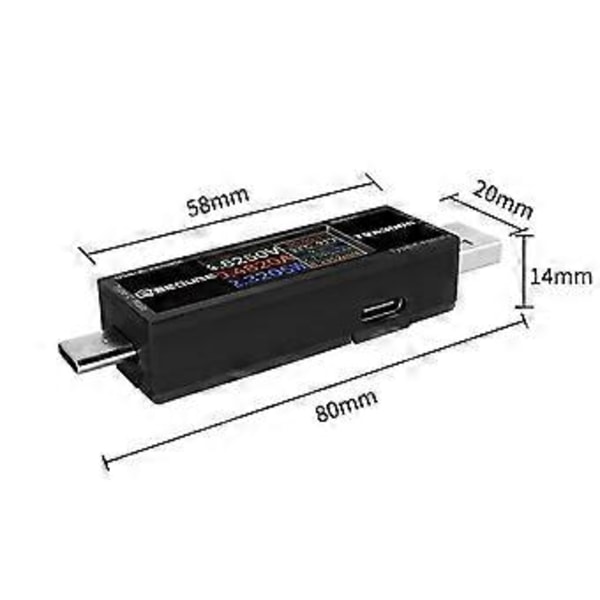 TVA3006 Högprecisions Volt-Amperemeter Effektmätare Typ-C USB Spänningsamperemeter Mätare Testare