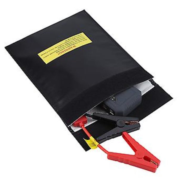 Brandsäker Väska Li po Batterisäkerhet Portabel Två Storlekar Påse Laddningssäck (Svart L)