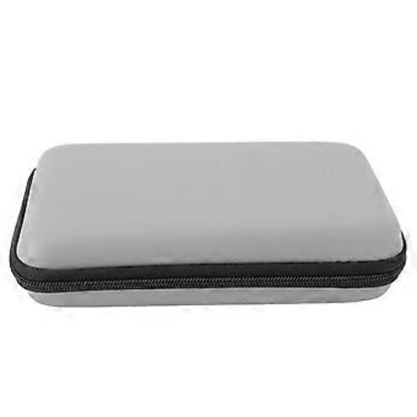 Bärväska för spelkonsol, portabel med 8 spelkortsfack, innerficka, hårt skal, skyddande resefodral för New 3DS XL Silver