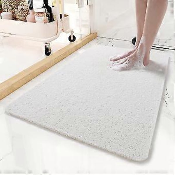 Halkfri Badrumsmatta, 43 x 76 cm, Duschmattor för Badkar, PVC Loofah Badrumsmattor för Våta Utrymmen, Snabbtorkande