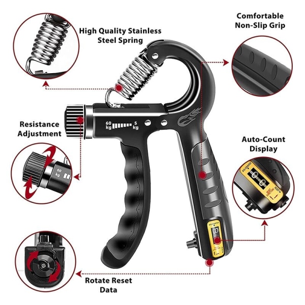 Handgrepp Grip Strengthener för muskelstärkning, justerbara grepptränare för män och kvinnor, Gripper Trainer, set om 2