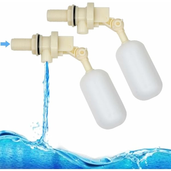 st 1/2 Tums Flottörventil för Vattenautomat 1,27cm Automatisk Avstängningsventil för Boskapsvattenautomat Tank Flottörventiler med Vatten 2st