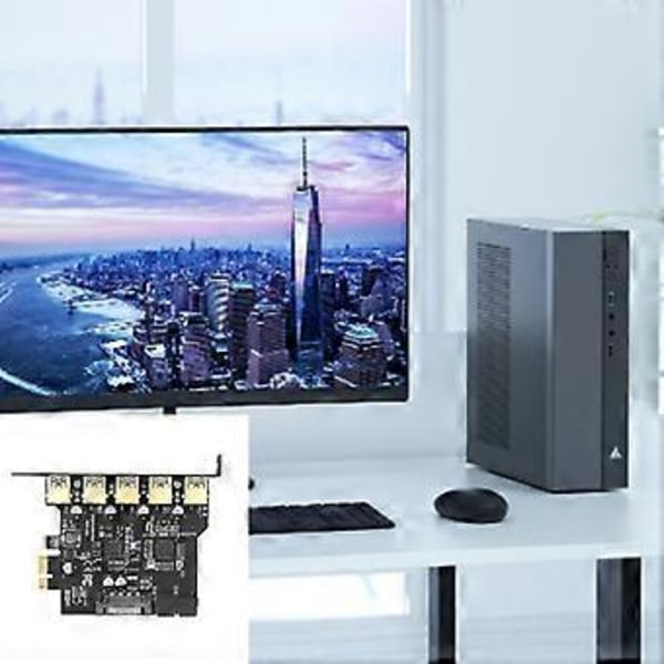 Enhances Connectivities USB3.0 -laajennuskortti, 5 porttia ja etuosan SATA-virtakeskittimet