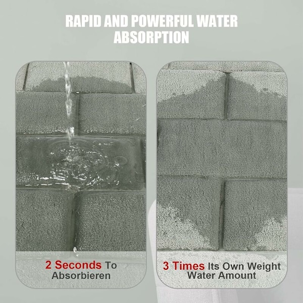Skridsikre bademåtter i memory foam, absorberende bademåtter vaskbare bademåtter 50x80cm ㄗgråㄘ
