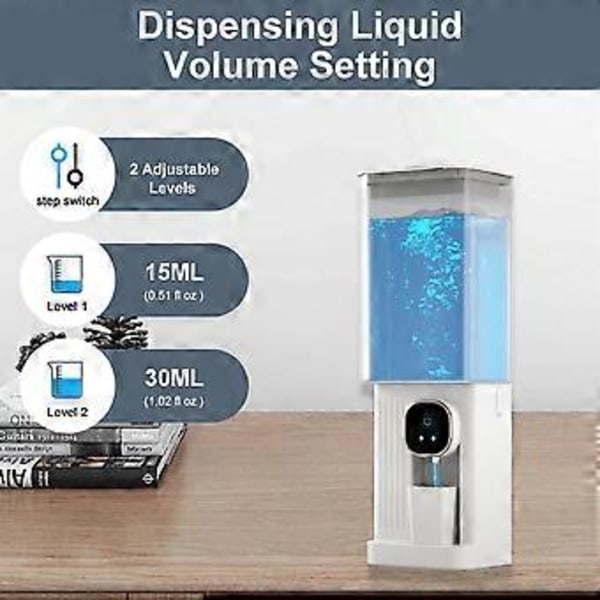 Munnskyll dispenser for bad, 700ML Smarte munnskyll dispensere, veggmontert automatisk munnskyll dispenser