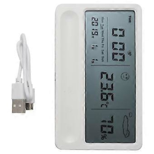 Digital Hygrometer Termometer Indendørs Rum Udendørs Temperatur Fugtighedsmåler LCD Stand Magnetisk Bagside Sensor Monitor med Fugtighedsmåler Mini Vejrstation